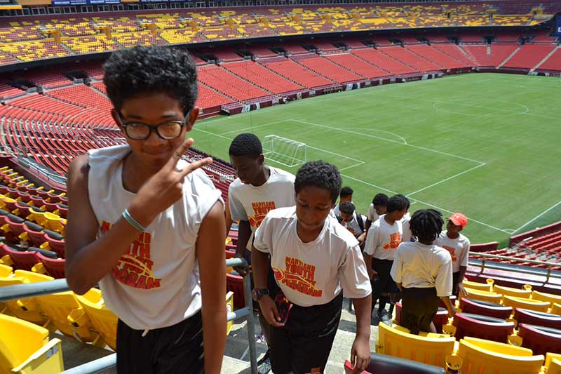 group of students in the stadium