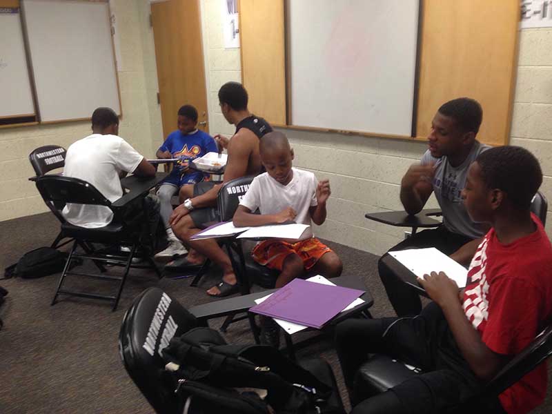 Students studying in the class