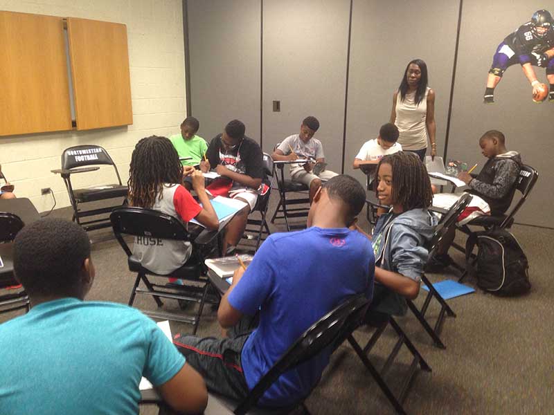 Students sitting in the class room