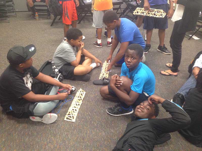 Boys sitting on the floor