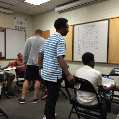 Boys sitting in the classroom