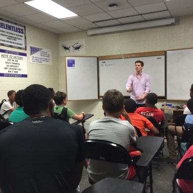 Students attain a lecture