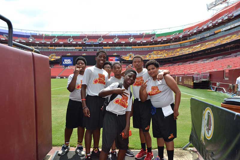 group of students in the stadium