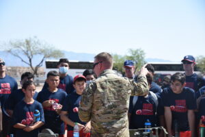 Military giving training to the students