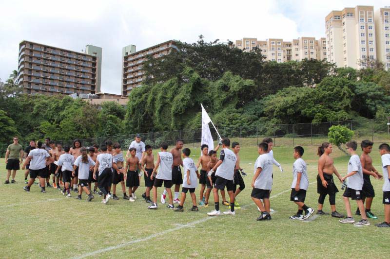 Boys practicing on the ground