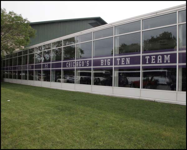 View of glass building