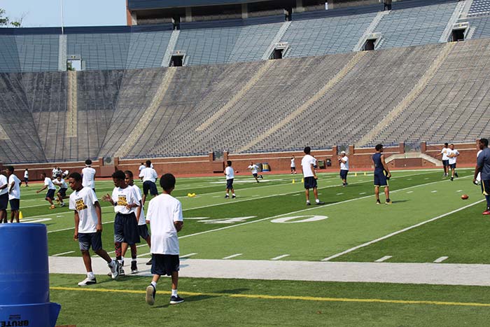 Players doing sports practice on the play ground