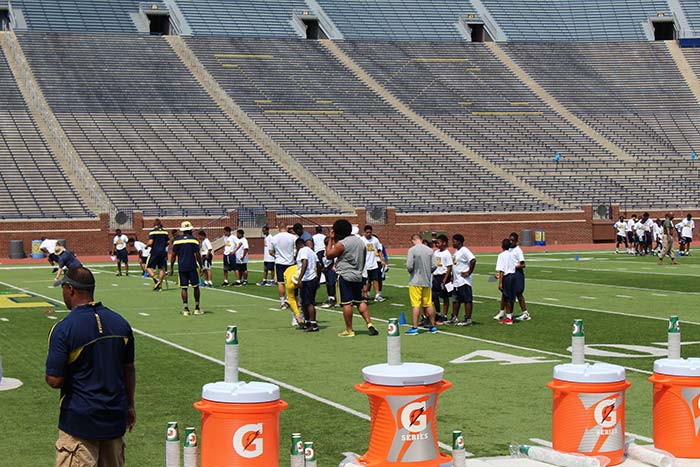 Players doing sports practice on the play ground