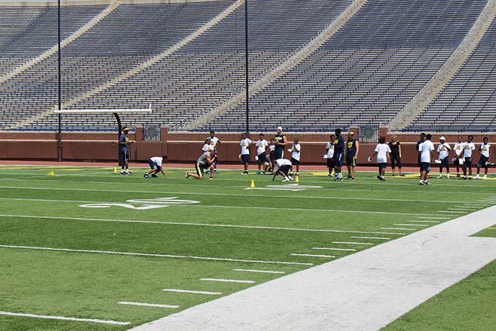 Players doing sports practice on the play ground