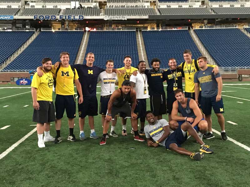 Team group photo in the stadium