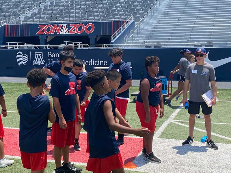 Football Team Members in the stadium