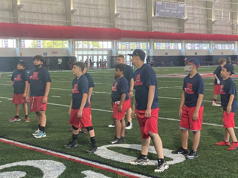 Football Team Members in the stadium