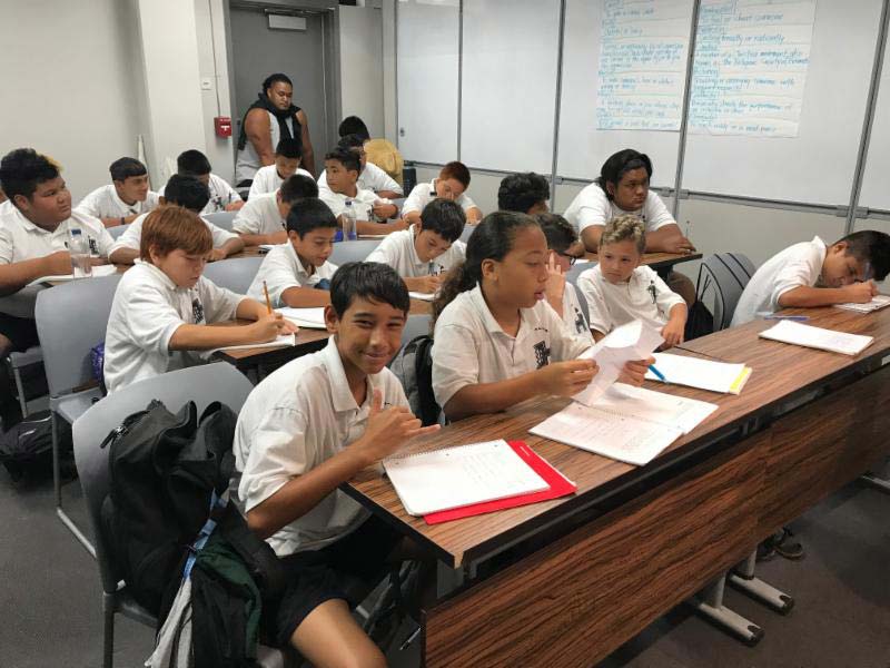 Students studying in the classroom