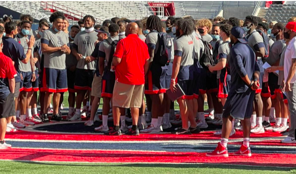 Football Team Members in the stadium