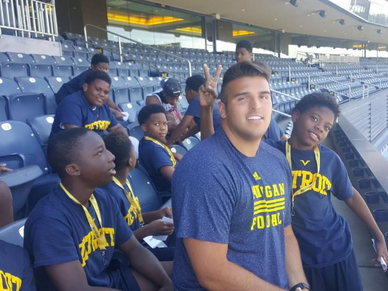 Team group photo in the stadium