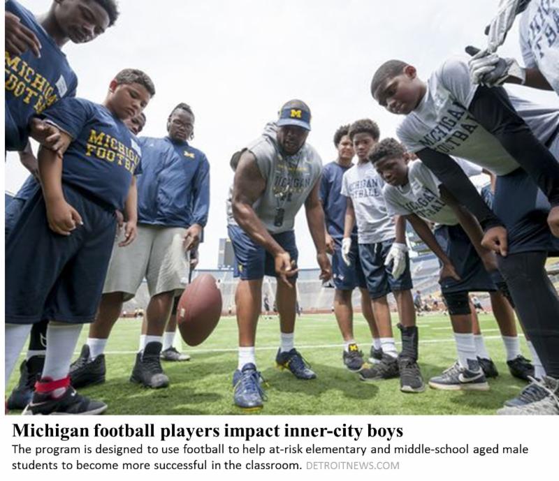 Michigan football players impact inner-city boys