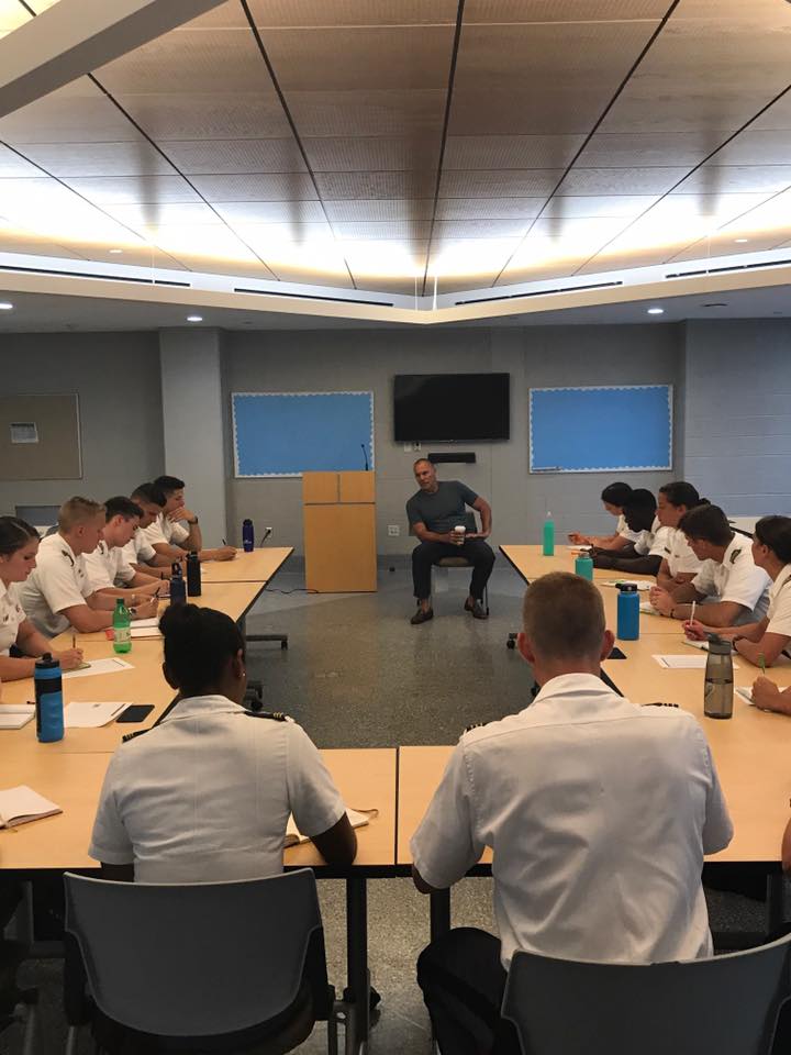 Naval candidates sitting in the meeting room