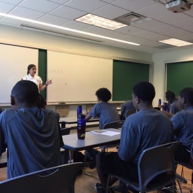 Students sitting in the class room