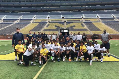 Group of boys on the stadium