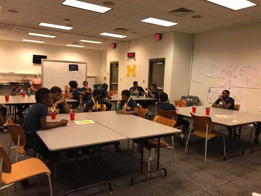 Students studying in the classroom