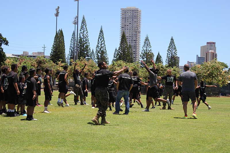 Boys playing on the ground