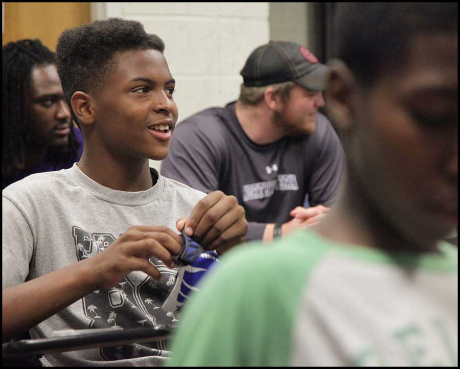 Boy listening to lecture