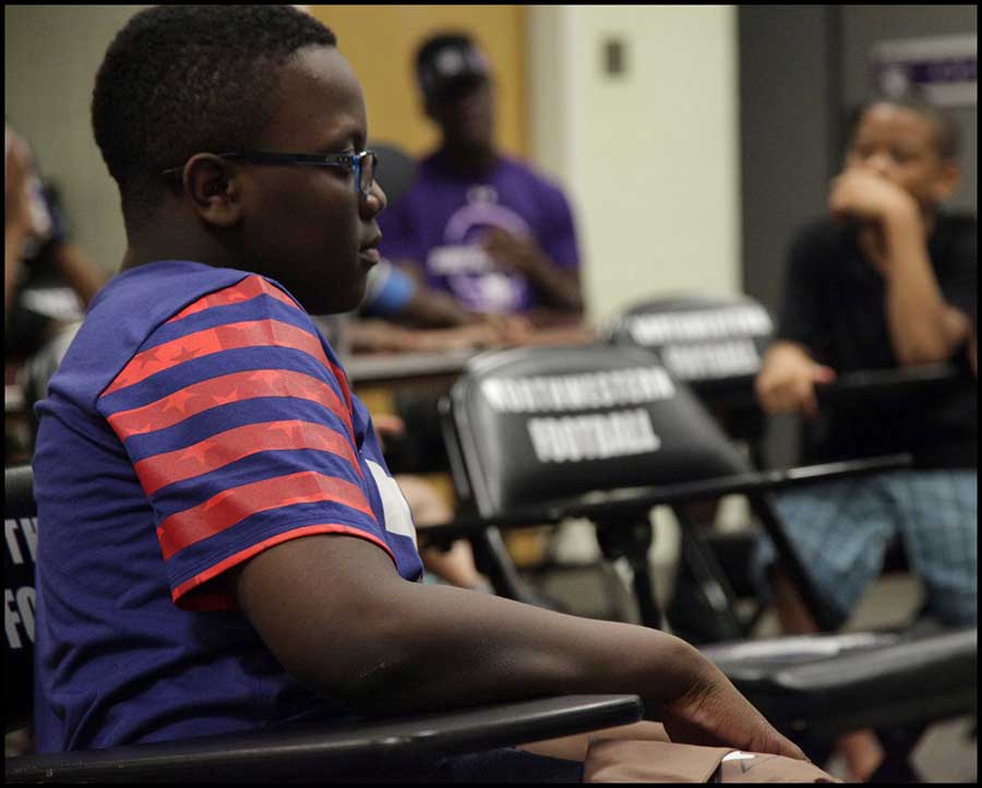 Boy attending the lecture