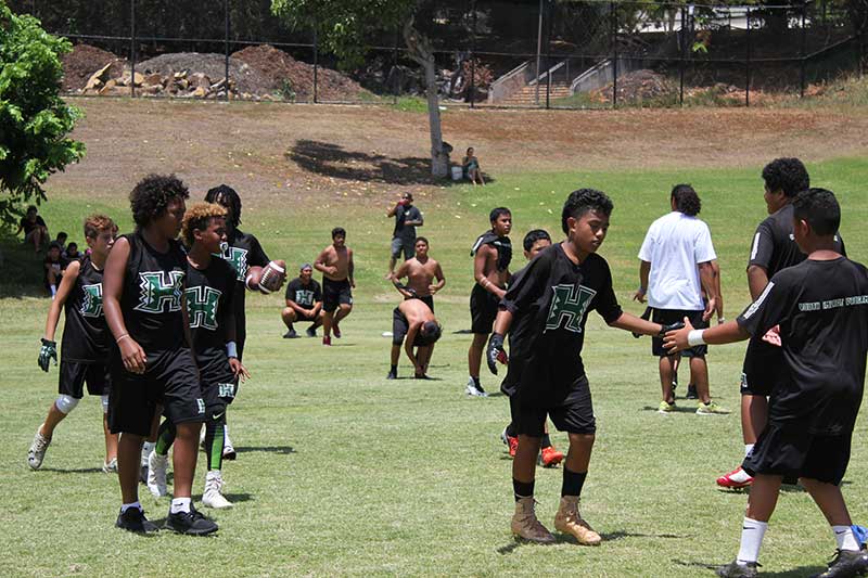 Boys playing on the ground