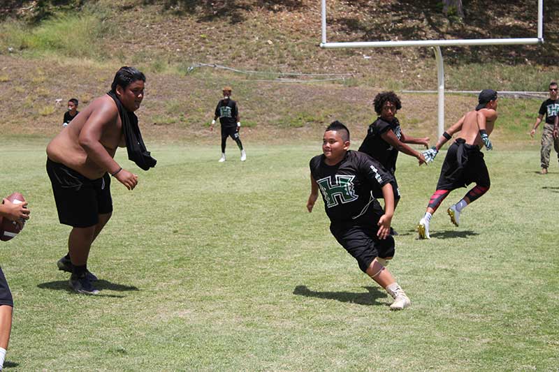 Boys playing on the ground