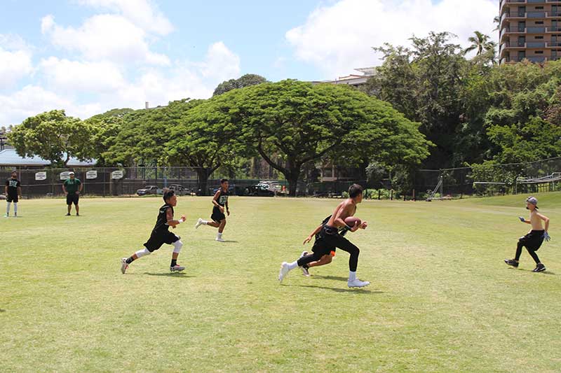 Boys playing on the ground