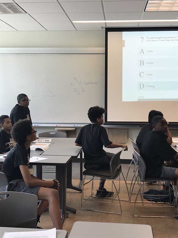 Student sitting in the classroom