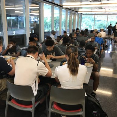 Students sitting in the canteen