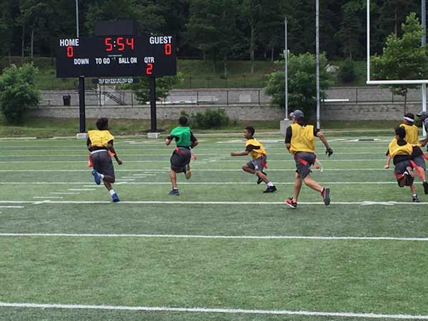 Boys playing in the ground