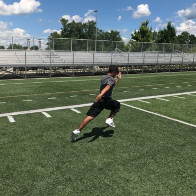 Student running in the ground