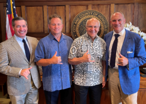 Anthony Spadaro, Trey Johnson, Honolulu Mayor Rick Blangiardi, Riki Ellison